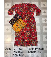 Rayon Multi Color Kurti